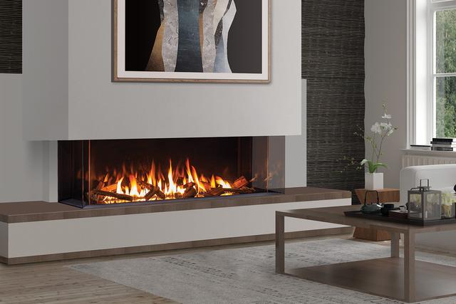 U70 Screened Gas Fireplace IPI NG w/Painted Liner, Steel Bezel, & Vermiculite