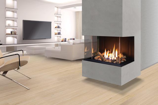 U30 Screened Gas Fireplace IPI NG w/Painted Liner, Steel Bezel, & Vermiculite