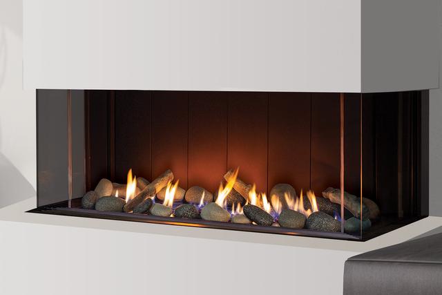 U50 Gas Fireplace IPI NG w/Color LEDs, Painted Liner & Clear Glass Media