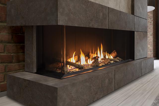 U50 Gas Fireplace IPI NG w/Painted Liner, Steel Bezel, & Vermiculite