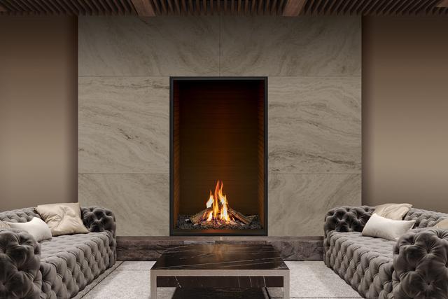 U33 Tall Gas Fireplace IPI w/Fluted Liner & Remote