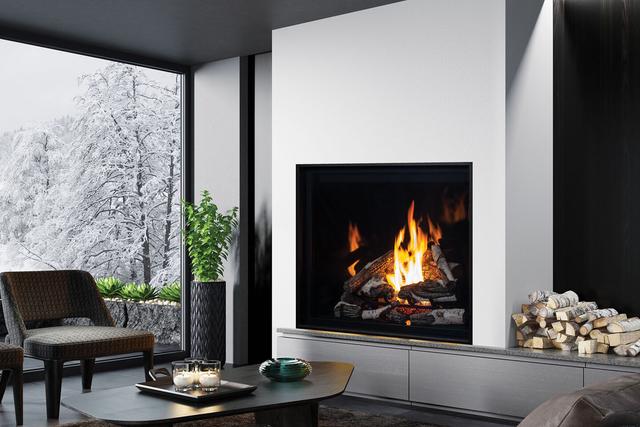 U44 Gas Fireplace IPI w/ Glass Burner, Black Enameled Liner & Remote