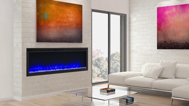 50" Allusion Platinum recessed linear electric fireplace