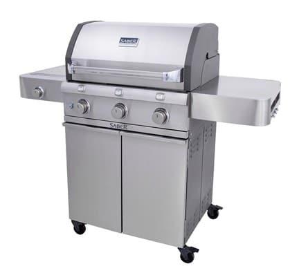 Cast Stainless 500 LP 3-Burner Grill w/Side Burner