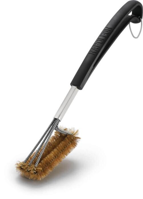 Triple-Row Grill Brush with Brass Bristles -